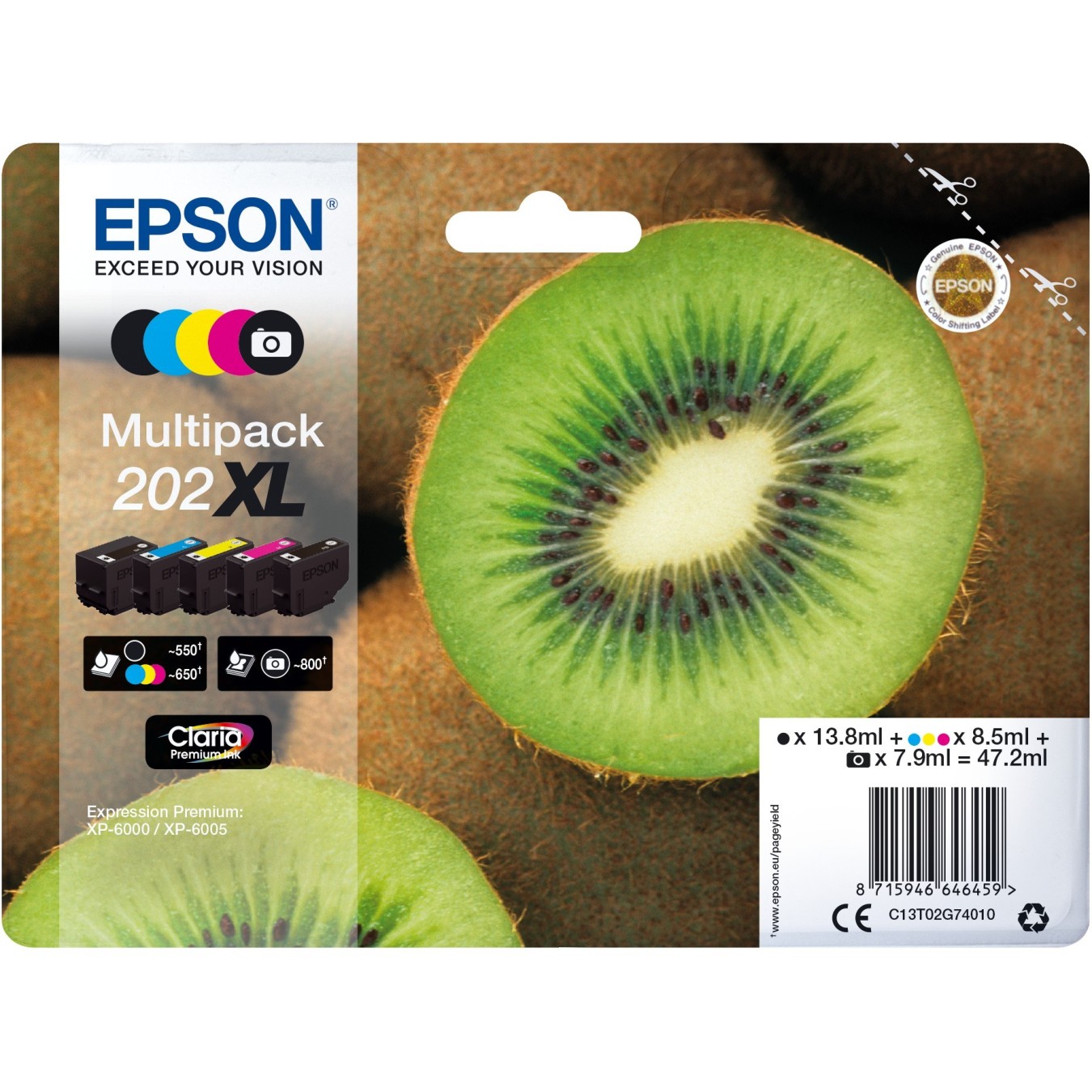 Epson Ink 1LB Multipack 5-color - 202XL - Kiwi Clara Premium Ink — Buy in Cyprus with Fast Delivery