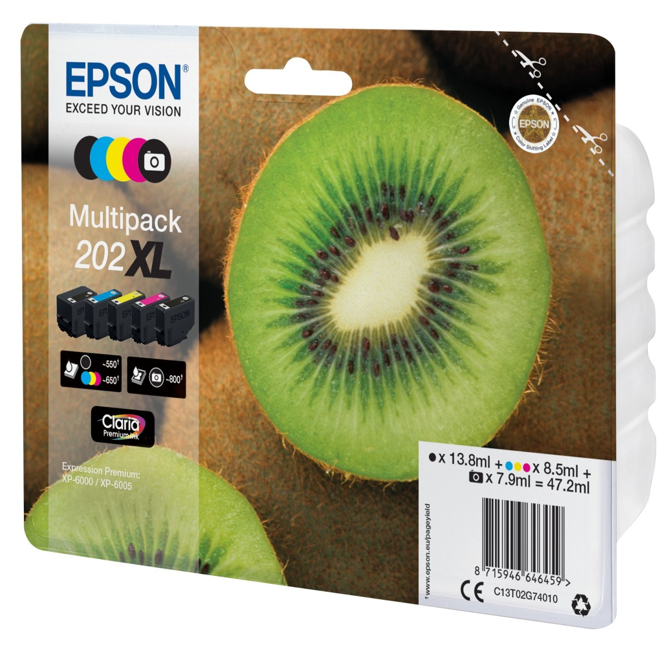 Epson Ink 1LB Multipack 5-color - 202XL - Kiwi Clara Premium Ink — Buy in Cyprus with Fast Delivery