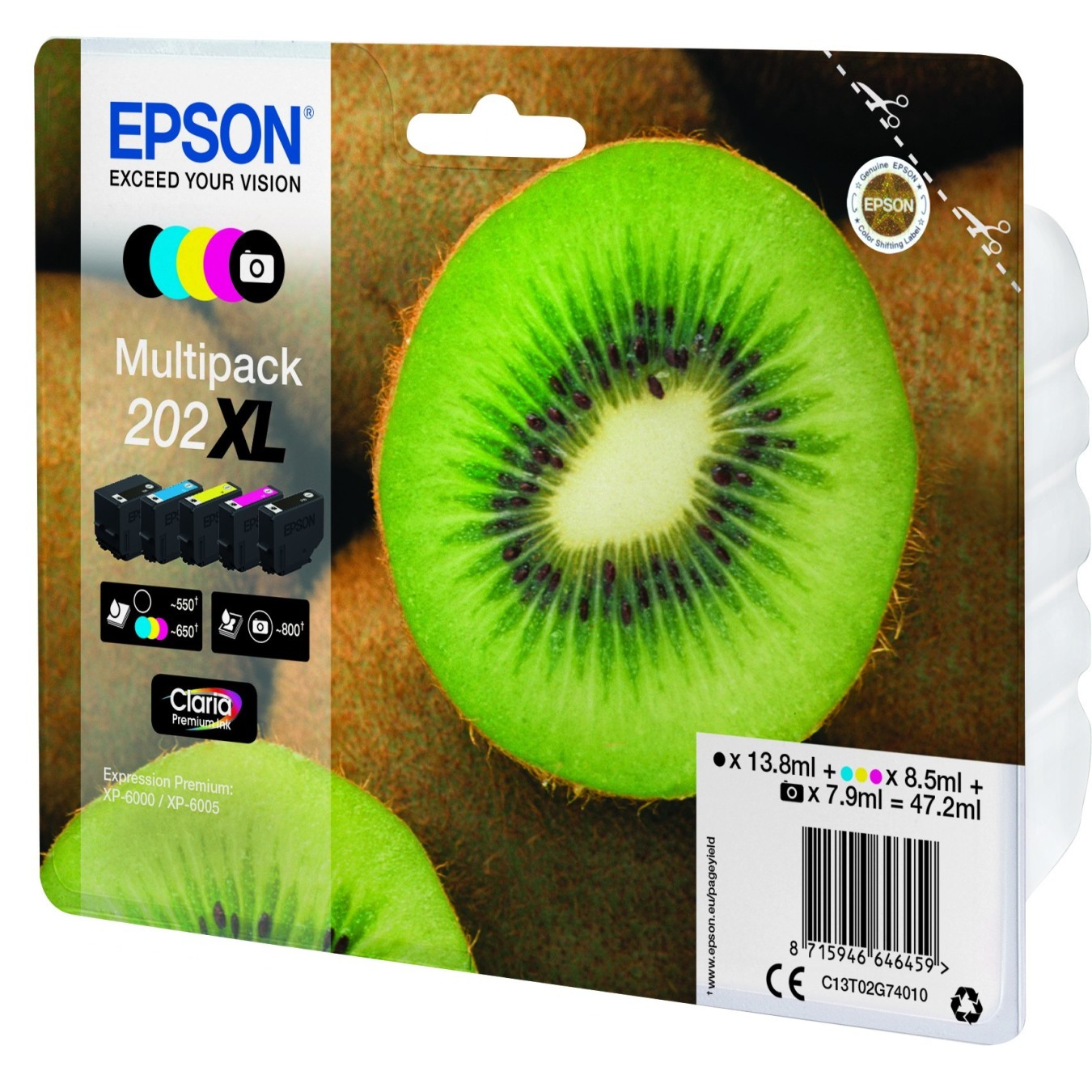 Epson Ink 1LB Multipack 5-color - 202XL - Kiwi Clara Premium Ink — Buy in Cyprus with Fast Delivery