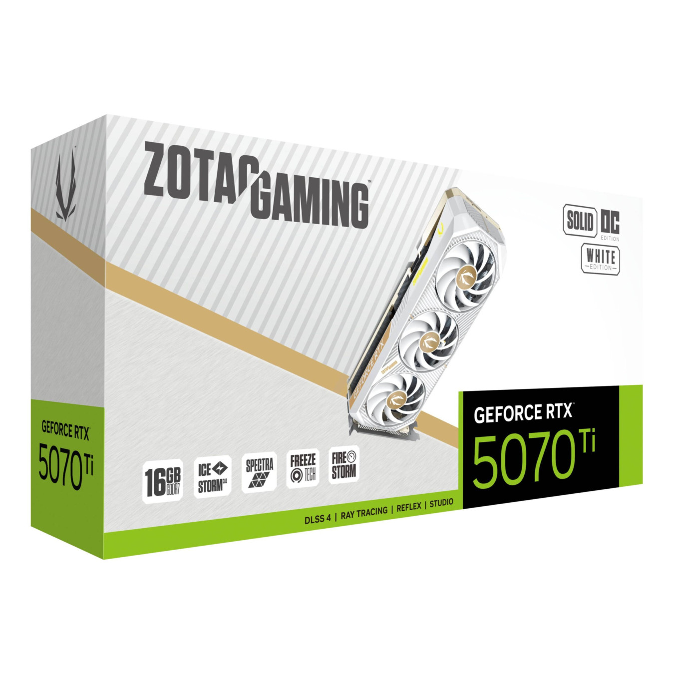 ZOTAC GAMING GeForce RTX 5070 Ti SOLID CORE OC - White - 16GB GDDR7 - 2482 MHz Boost — Buy in Cyprus with Fast Delivery