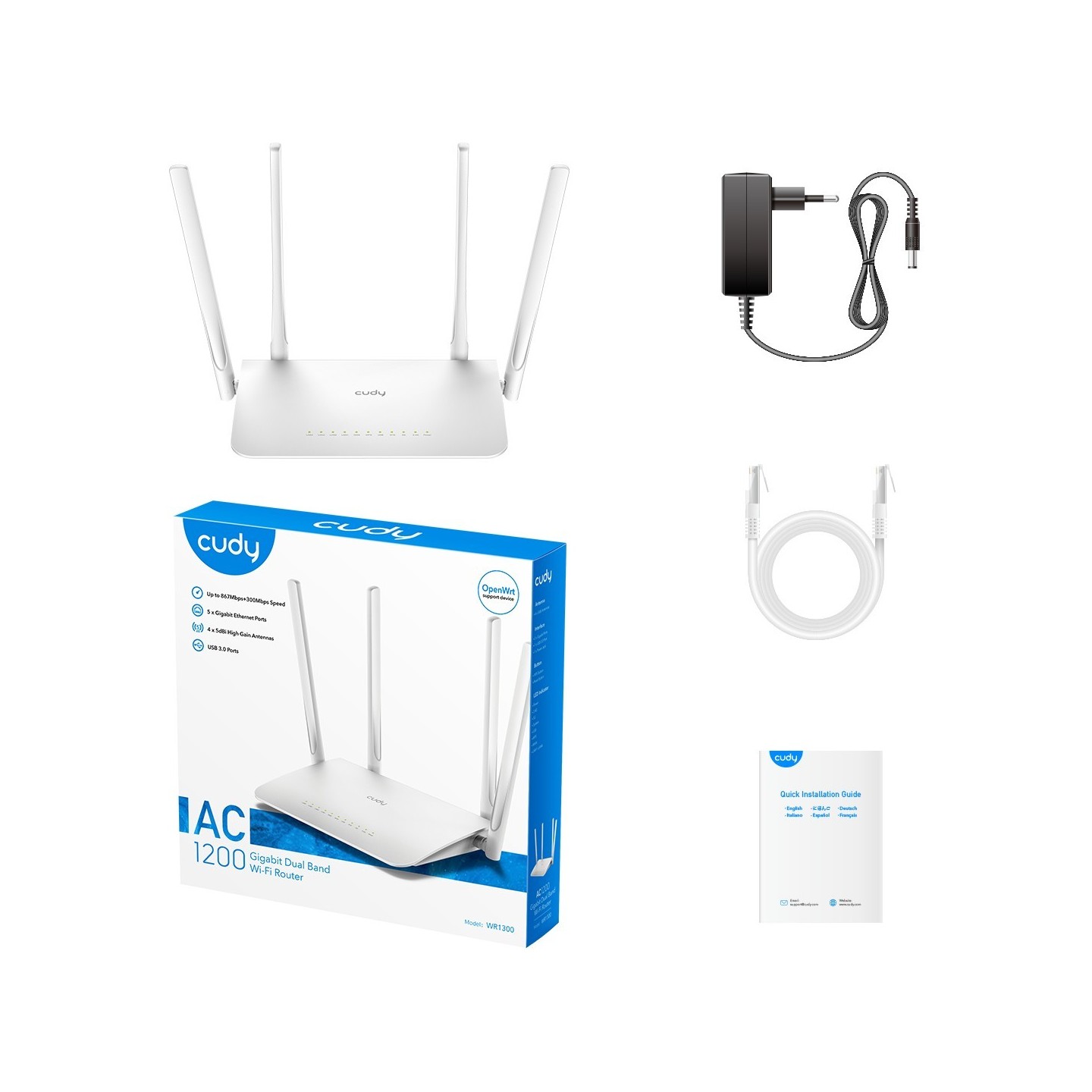 Cudy AC1200 Gigabit Wi-Fi Mesh Router - AC1200 — Buy in Cyprus with Fast Delivery