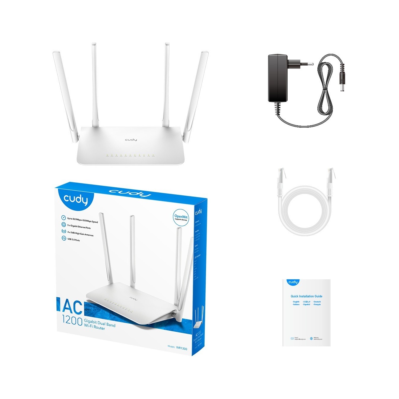 Cudy WR1300 Gigabit Wi-Fi Mesh Router – AC1200 867+300 Mbps | Armenius Store