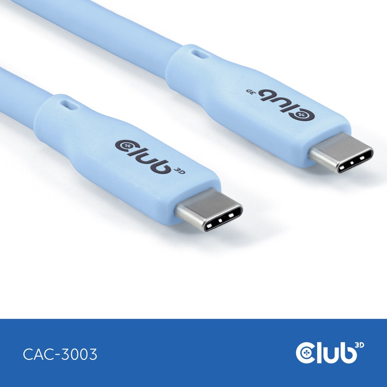 Club3D Lifestyle USB-C Cable - PD 240W.20Gbps 2m Blue St St — Buy in Cyprus with Fast Delivery