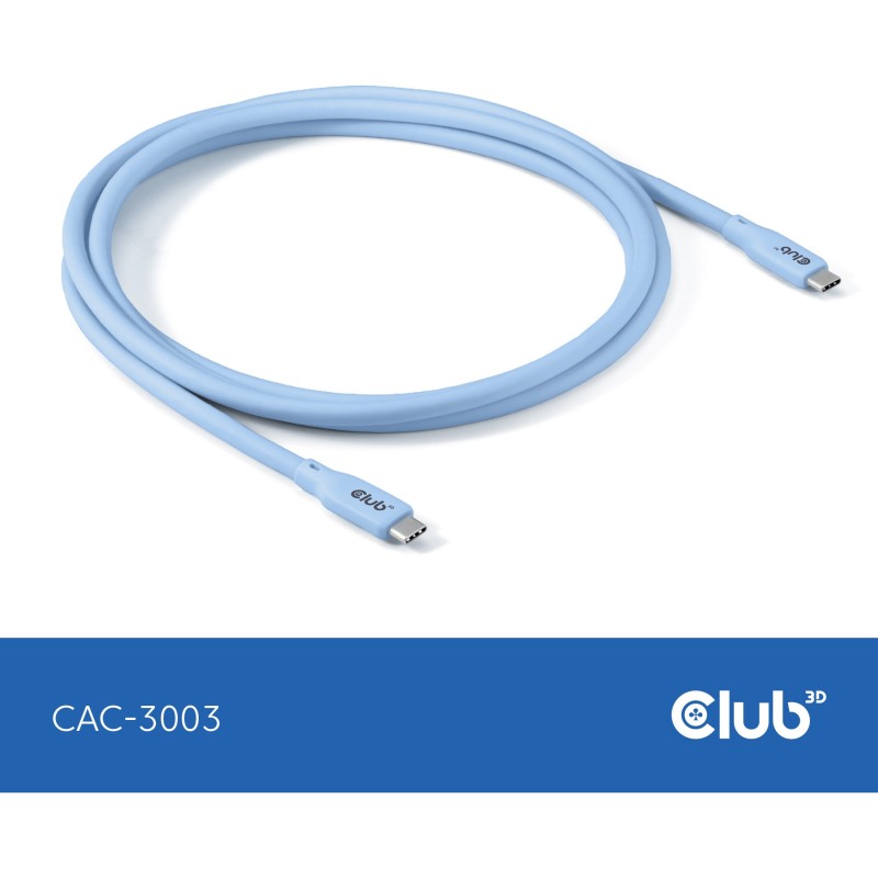 Buy Club3D Lifestyle USB-C Cable - PD 240W.20Gbps 2m Blue St St in Cyprus, Nicosia, Limassol, Larnaka, Pafos