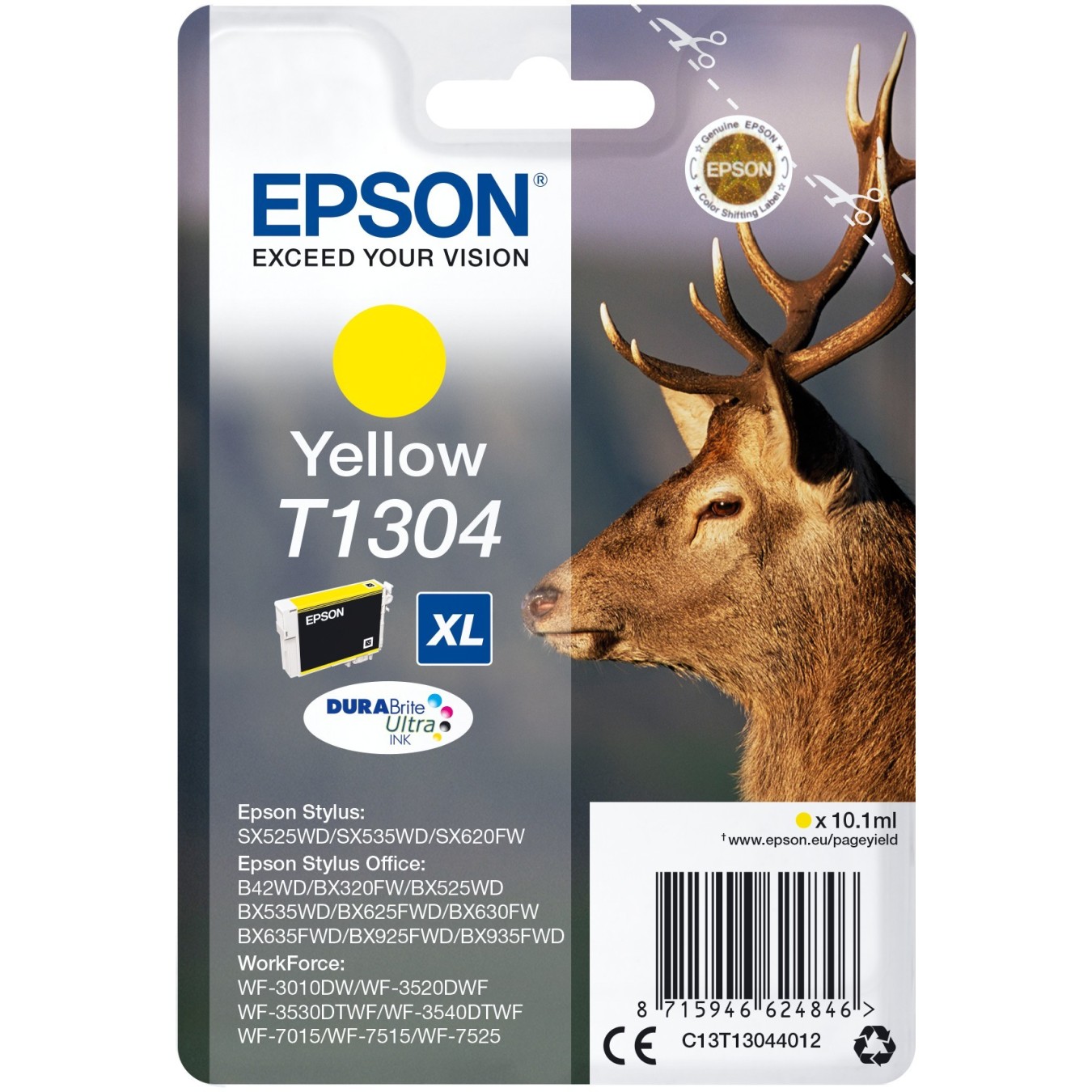 Epson Ink 1LB - T1304 - ink cartridge yellow extra high capacity 10.1ml 1-pack blister without alarm - DURABrite Ultra Ink