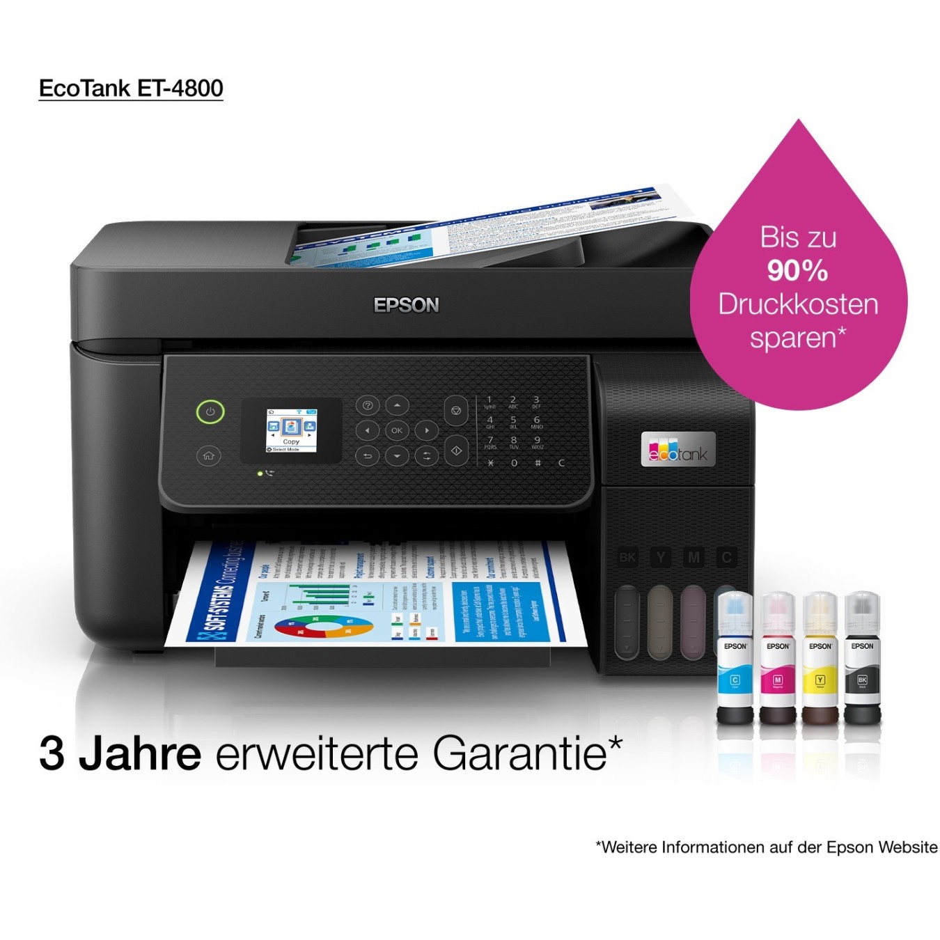 Epson EcoTank - ET-4800 - 4in1 A4 LAN Wifi ADF — Buy in Cyprus with Fast Delivery