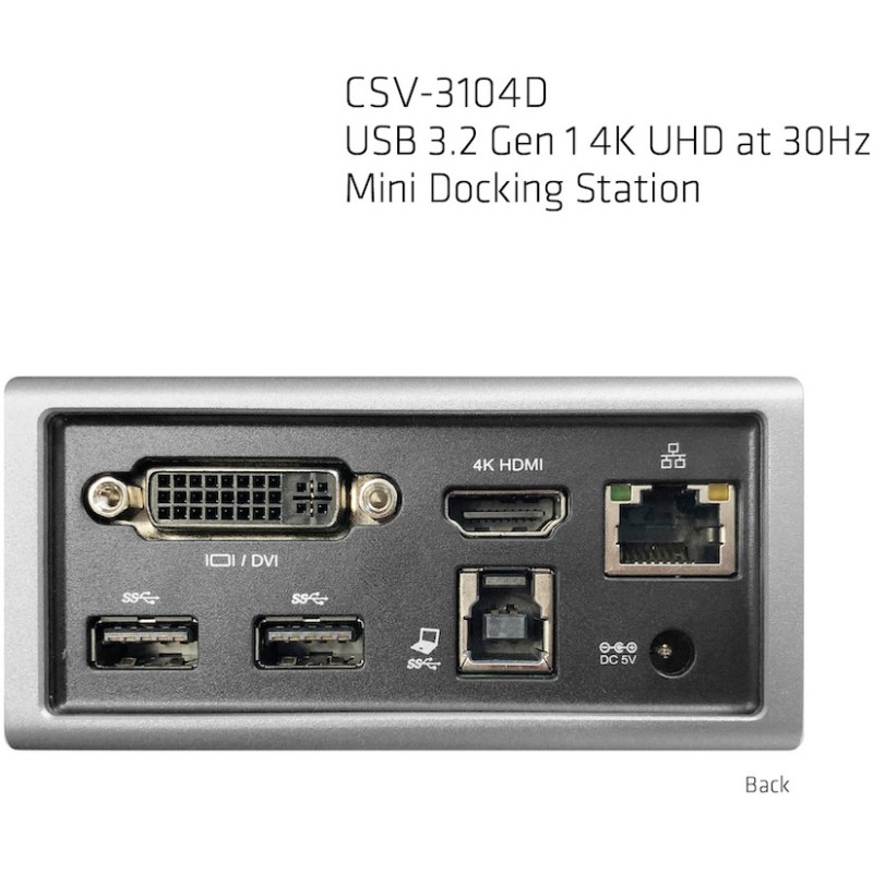 Buy Club3D 4K Mini-Docking USB3 - to 4x USB3 HDMI DVI LAN Silver in Cyprus, Nicosia, Limassol, Larnaka, Pafos