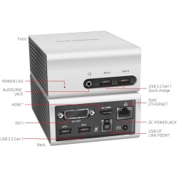 Buy Club3D 4K Mini-Docking USB3 - to 4x USB3 HDMI DVI LAN Silver in Cyprus, Nicosia, Limassol, Larnaka, Pafos