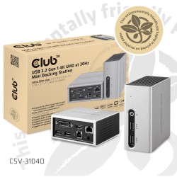 Buy Club3D 4K Mini-Docking USB3 - to 4x USB3 HDMI DVI LAN Silver in Cyprus, Nicosia, Limassol, Larnaka, Pafos