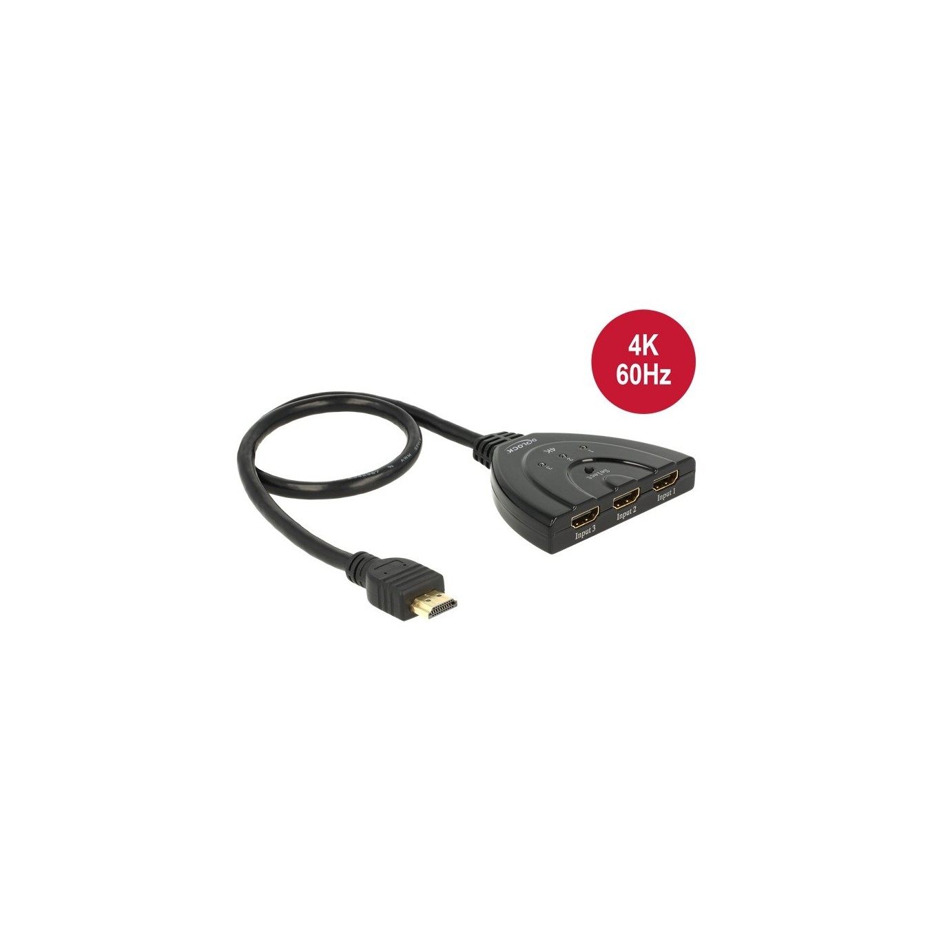 DELOCK HDMI UHD Switch - 3 x HDMI in to 1 x HDMI out - 4K - with integrated cable 50 cm — Buy in Cyprus with Fast Delivery