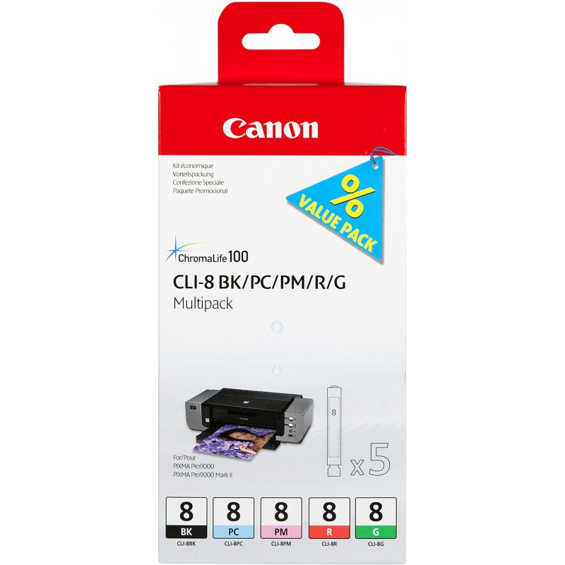 Buy Canon Ink - CLI-8 - BK PC PM R G Blister Pack Multipack in Cyprus, Nicosia, Limassol, Larnaka, Pafos