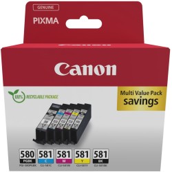 Buy Canon Ink PGI-580 CLI-581 5-pack - 2078C008 - (BK C M Y PGBK) in Cyprus, Nicosia, Limassol, Larnaka, Pafos