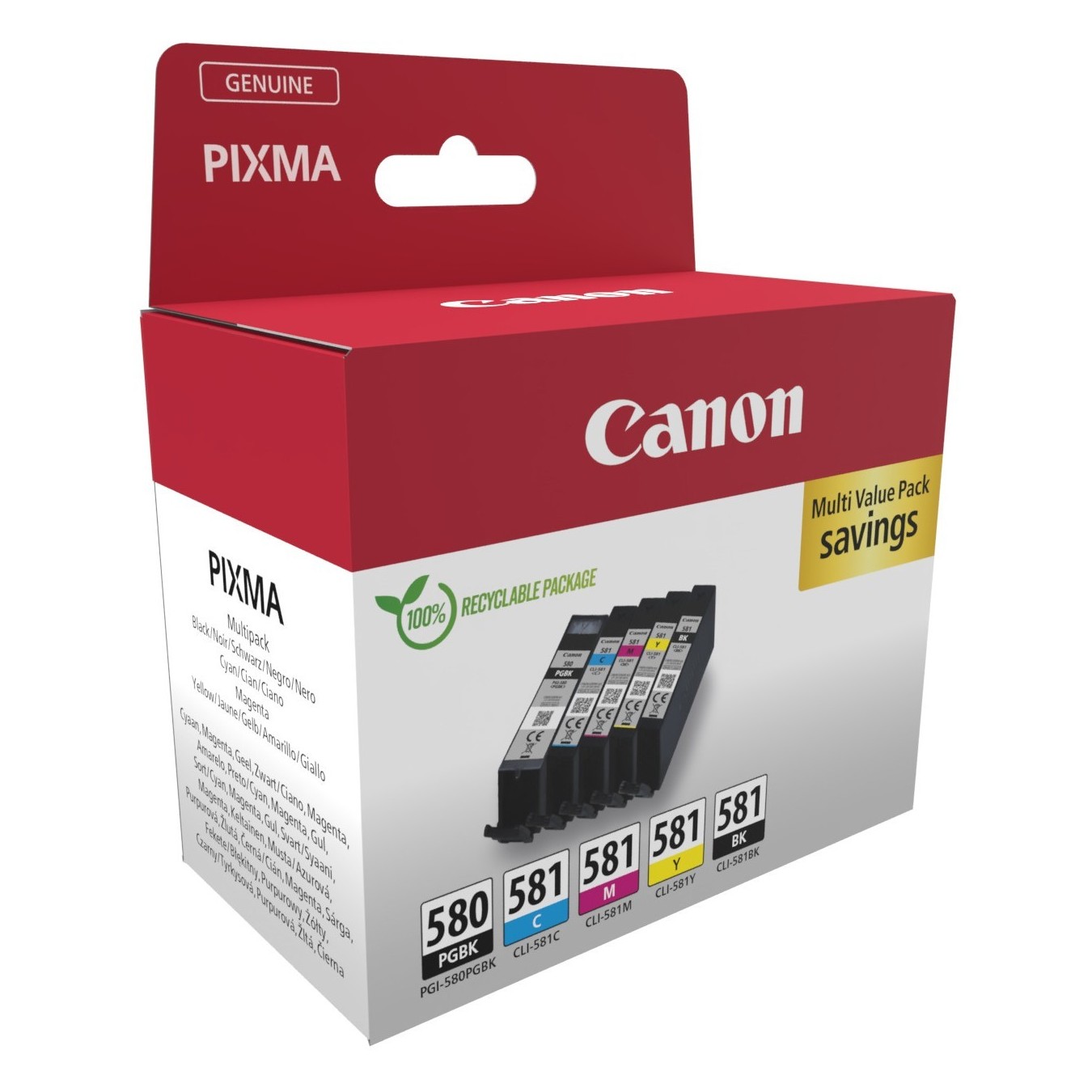 Canon Ink PGI-580 CLI-581 5-pack - 2078C008 - (BK C M Y PGBK) — Buy in Cyprus with Fast Delivery