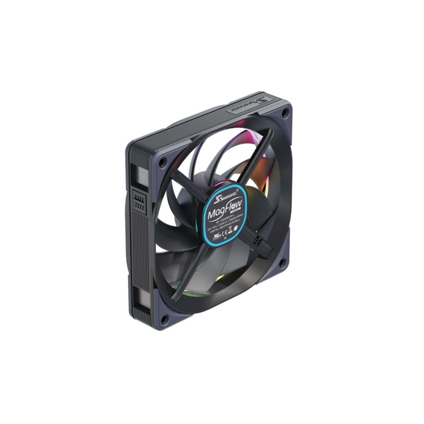 Seasonic MagFlow ARGB 120mm 3-Pack Case Fans - Magnetic Daisy-Chain, 5V ARGB, Quiet FDB — Buy in Cyprus with Fast Delivery