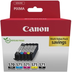Buy Canon Ink - 0372C006 - PGI-570 CLI-571 5-piece Multipack (PGBK BKMCY) in Cyprus, Nicosia, Limassol, Larnaka, Pafos