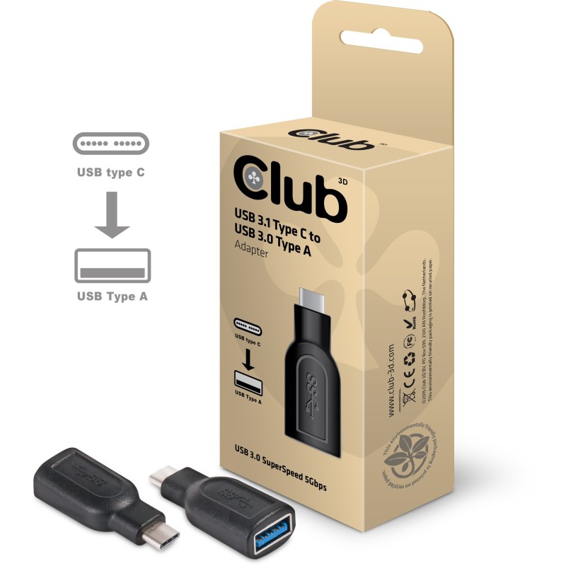 Buy Club3D USB 3.1 Type-C to USB 3.0 Type-A Adapter St Bu - USB 3.1 Type-C to US... in Cyprus, Nicosia, Limassol, Larnaka, Pafos