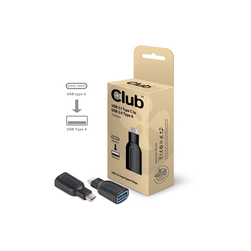 Buy Club3D USB 3.1 Type-C to USB 3.0 Type-A Adapter St Bu - USB 3.1 Type-C to US... in Cyprus, Nicosia, Limassol, Larnaka, Pafos