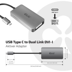 Buy Club3D USB 3.2 Type-C to DVI-D Active Adapter - St Bu in Cyprus, Nicosia, Limassol, Larnaka, Pafos