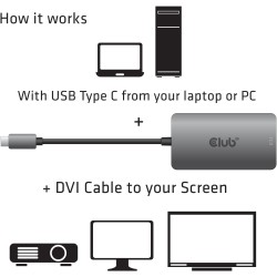 Buy Club3D USB 3.2 Type-C to DVI-D Active Adapter - St Bu in Cyprus, Nicosia, Limassol, Larnaka, Pafos