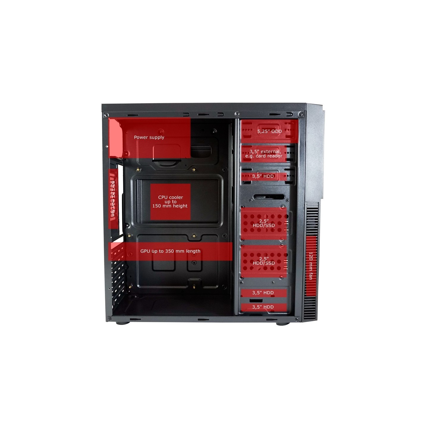 LC-Power 7041B Midi Tower PC Case - Black (Boxed) — Buy in Cyprus with Fast Delivery