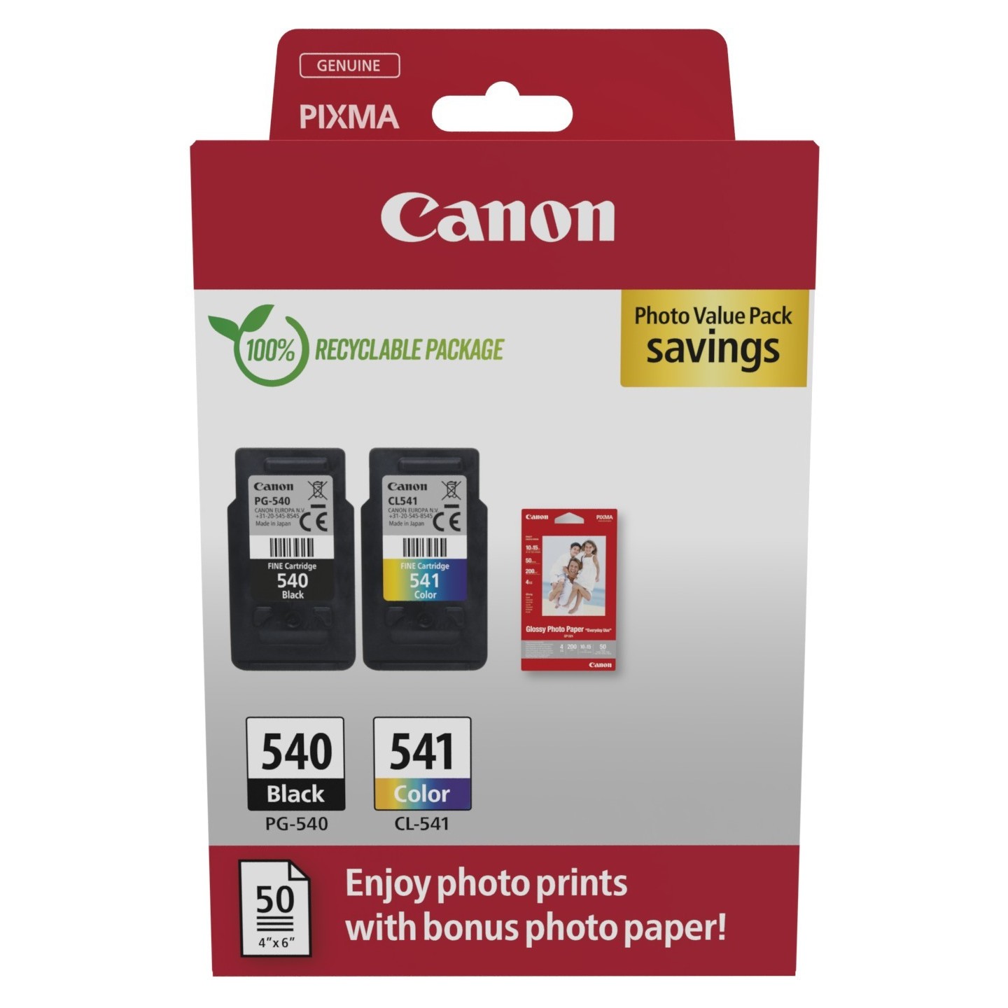 Canon Ink - PG-540 CL-541 - 5225B013 2-pack (BK Color) incl. Photo Paper — Buy in Cyprus with Fast Delivery