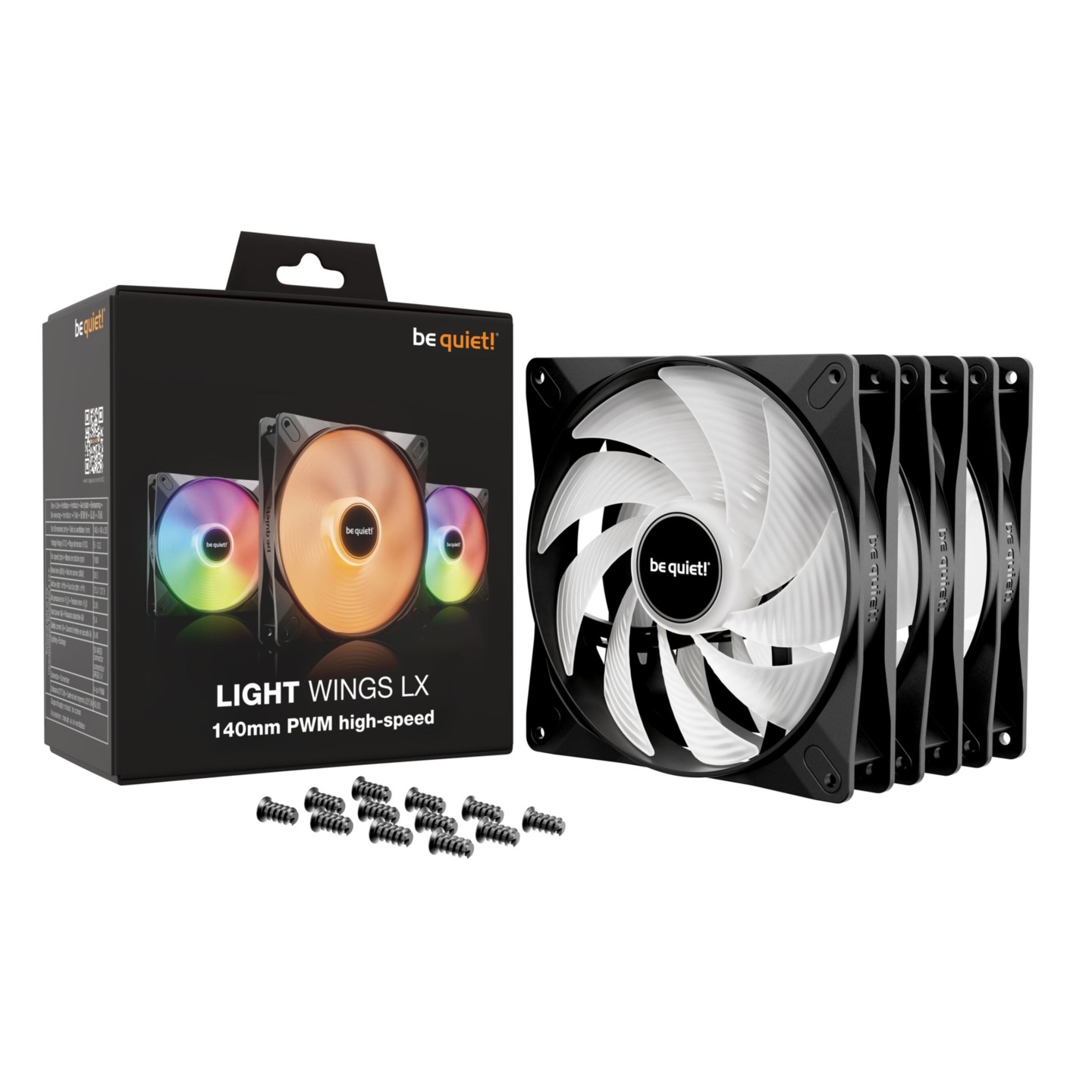 be quiet! Light Wings LX 140mm PWM High-Speed (3-Pack) Black ARGB 1800 RPM (Boxed) — Buy in Cyprus with Fast Delivery