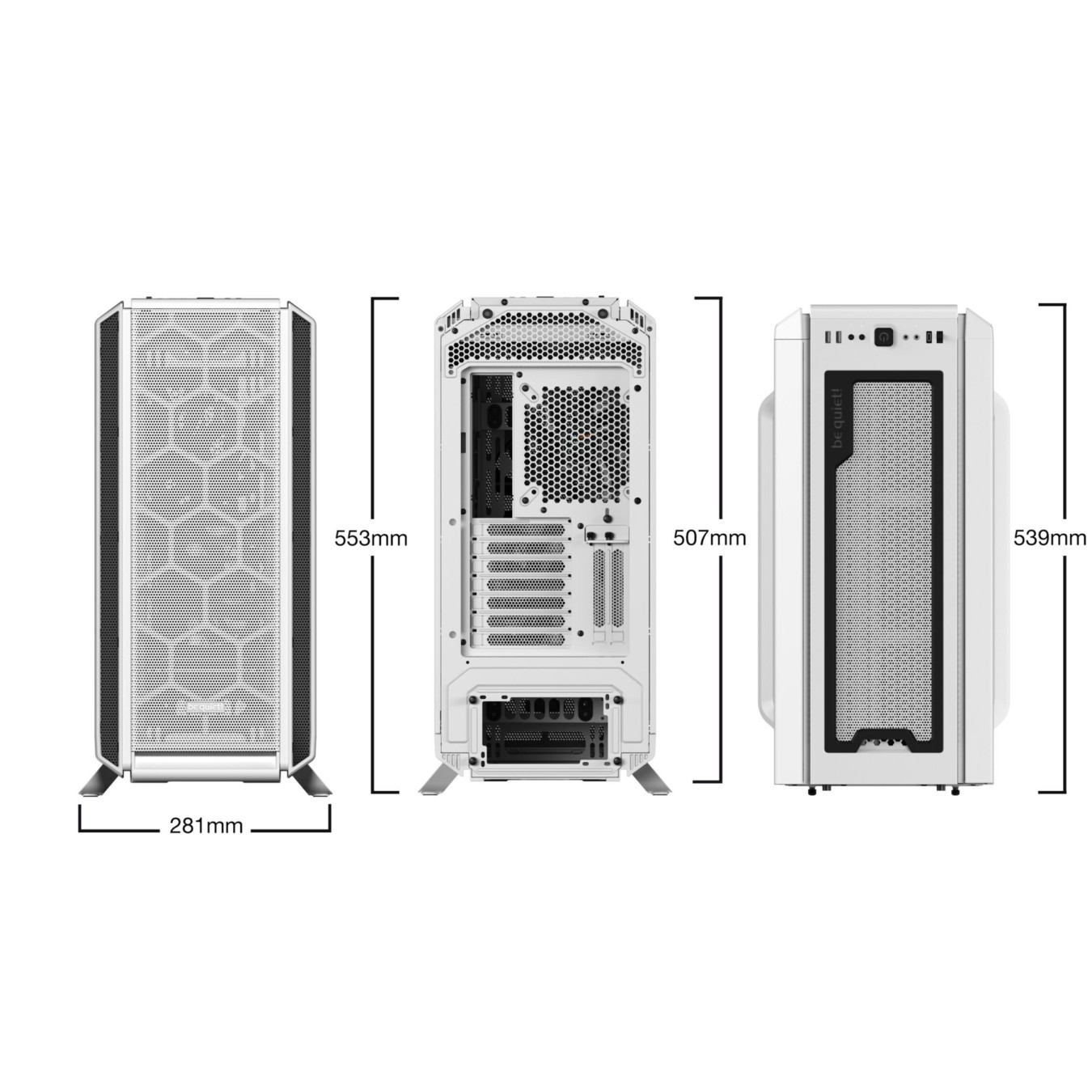 be quiet! Silent Base 802 - White - Mid Tower, E-ATX/ATX/mATX/Mini-ITX, USB-C, 3x140mm Fans — Buy in Cyprus with Fast Delivery