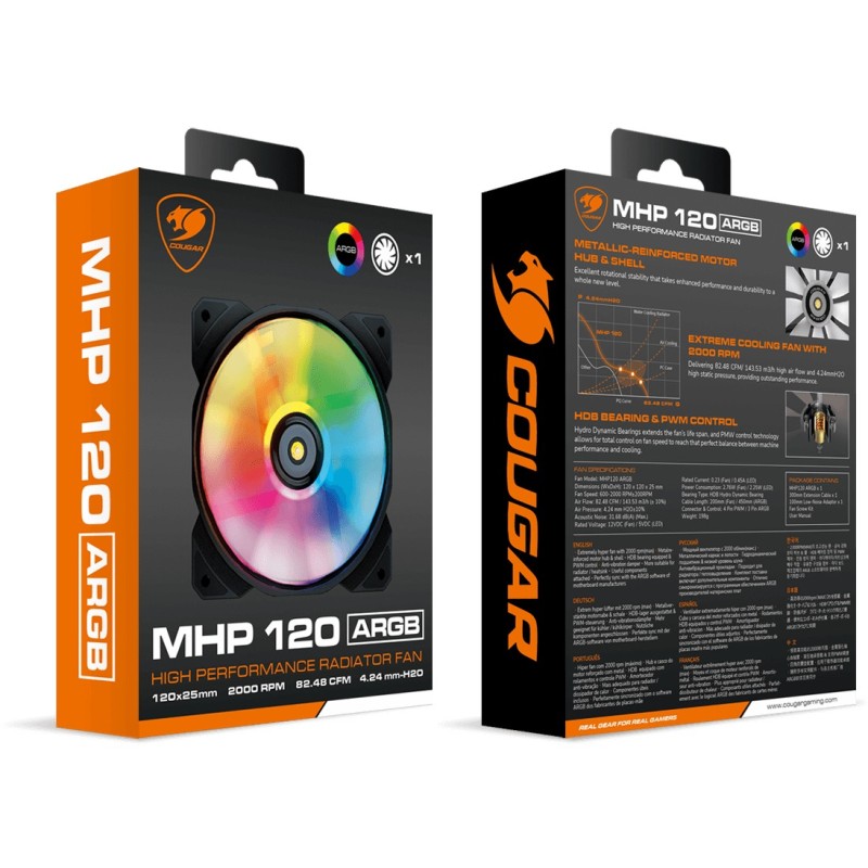 Buy COUGAR Case Fan - MHP 120 ARGB - 120mm Black in Cyprus, Nicosia, Limassol, Larnaka, Pafos