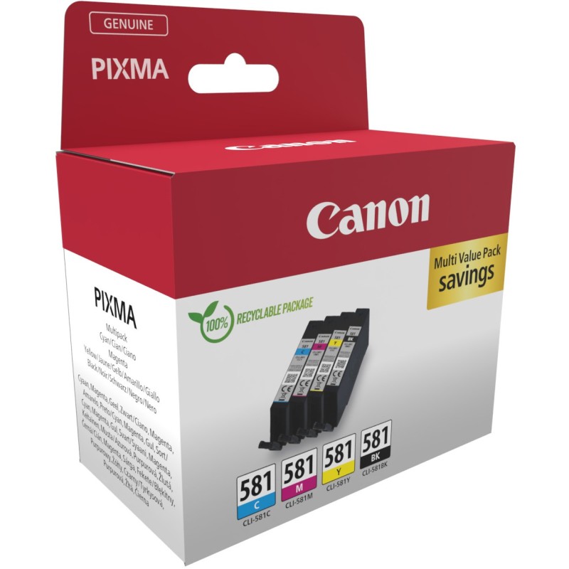 Buy Canon Ink - CLI-581 - 2103C007 4-pack (Black Cyan Magenta Yellow) in Cyprus, Nicosia, Limassol, Larnaka, Pafos