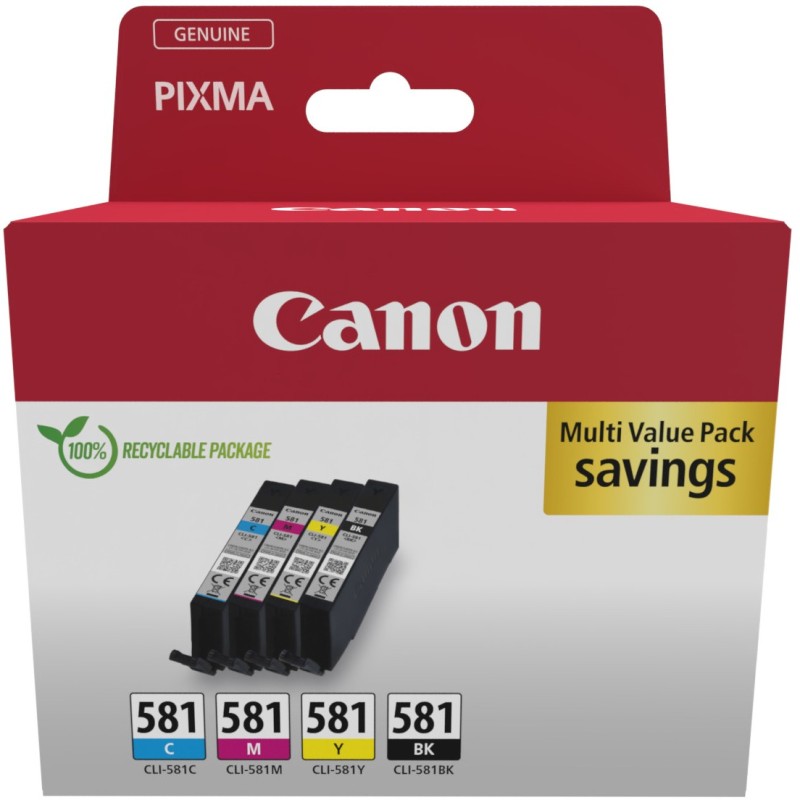 Buy Canon Ink - CLI-581 - 2103C007 4-pack (Black Cyan Magenta Yellow) in Cyprus, Nicosia, Limassol, Larnaka, Pafos