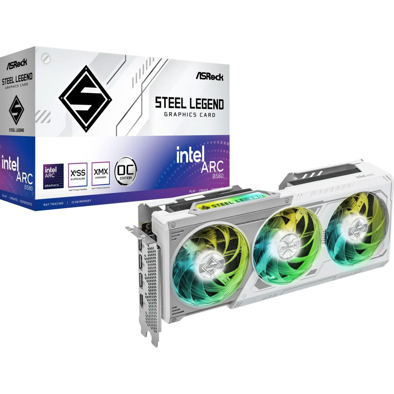 ASRock Intel Arc B580 Steel Legend OC Graphics Card – 12GB GDDR6 2800 MHz | Armenius Store