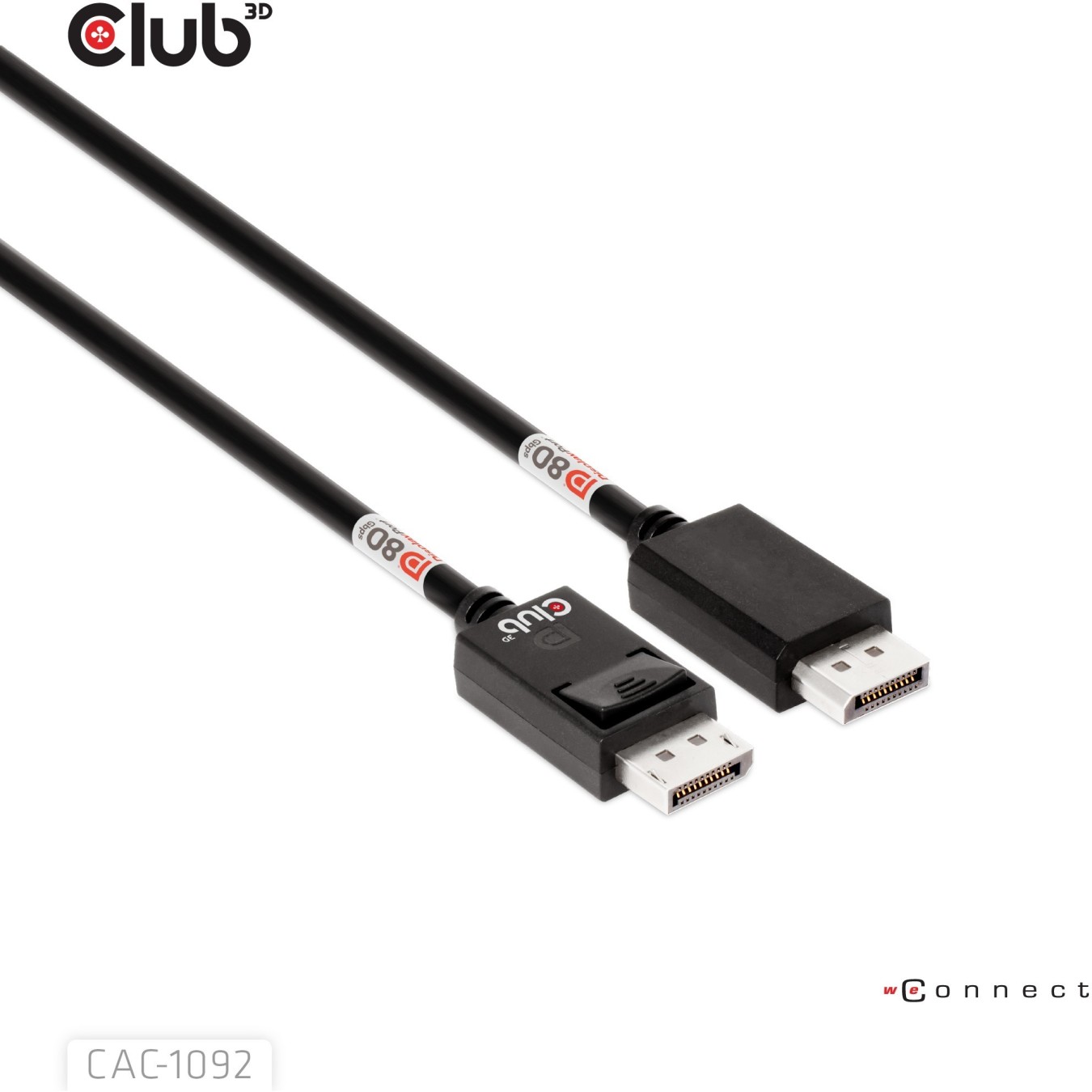Club3D DisplayPort Cable 2.1 - DP80 certified 1.6m 10K 8K 4K St St retail — Buy in Cyprus with Fast Delivery