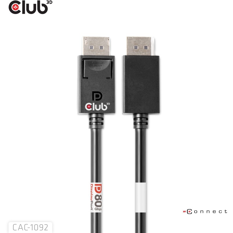 Buy Club3D DisplayPort Cable 2.1 - DP80 certified 1.6m 10K 8K 4K St St retail in Cyprus, Nicosia, Limassol, Larnaka, Pafos