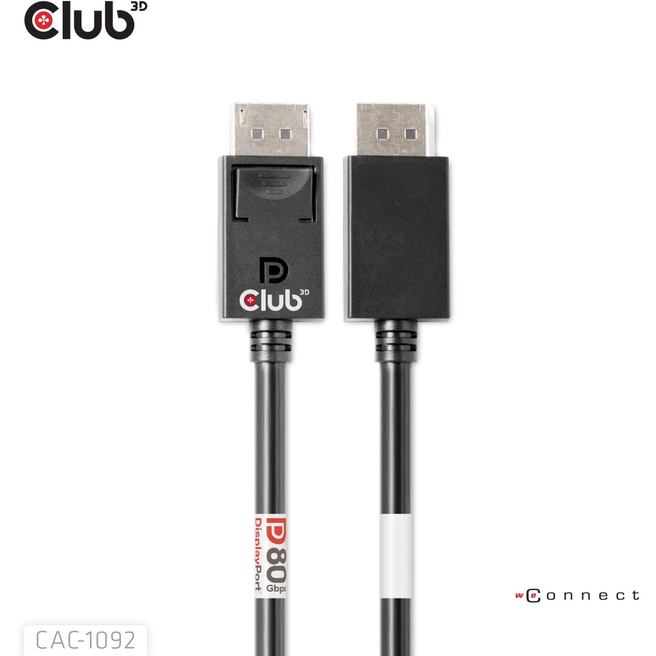 Club3D DisplayPort Cable 2.1 - DP80 certified 1.6m 10K 8K 4K St St retail — Buy in Cyprus with Fast Delivery