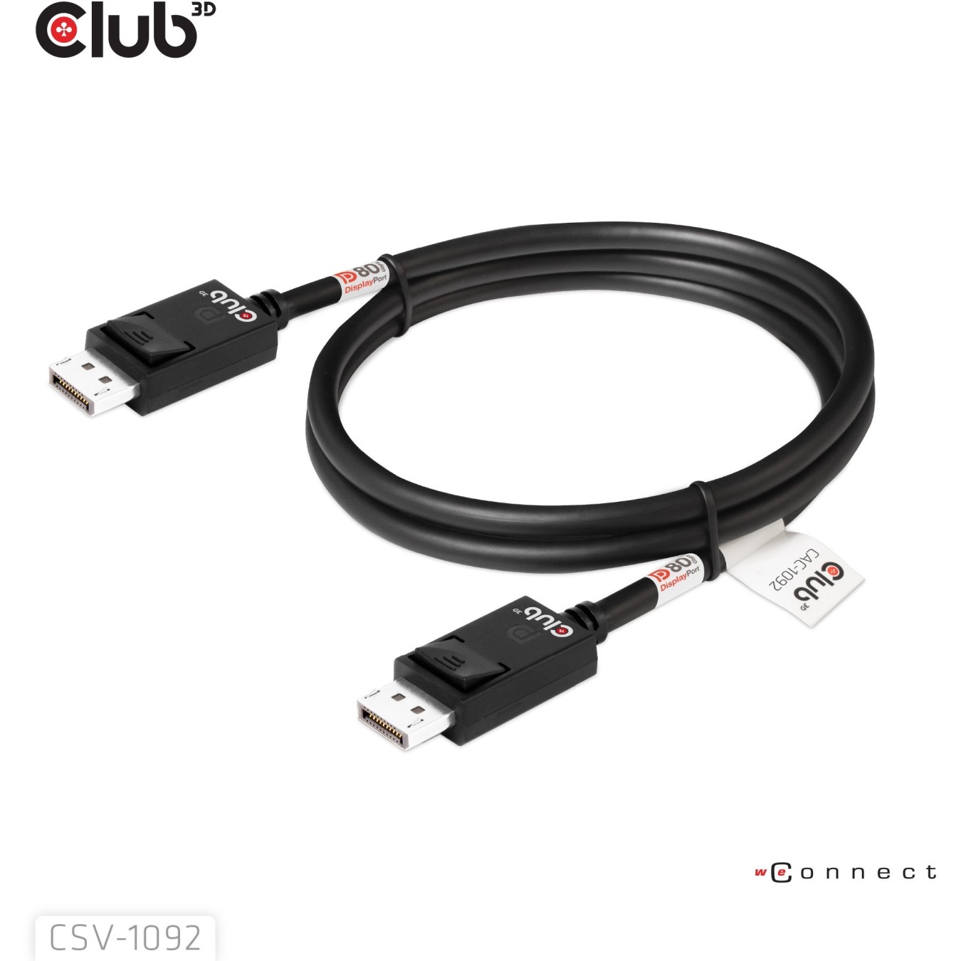 Club3D DisplayPort Cable 2.1 - DP80 certified 1.6m 10K 8K 4K St St retail — Buy in Cyprus with Fast Delivery