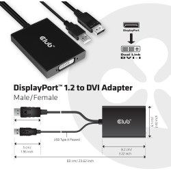 Buy Club3D Adapter DisplayPort to DVI-D - Active Dual in Cyprus, Nicosia, Limassol, Larnaka, Pafos