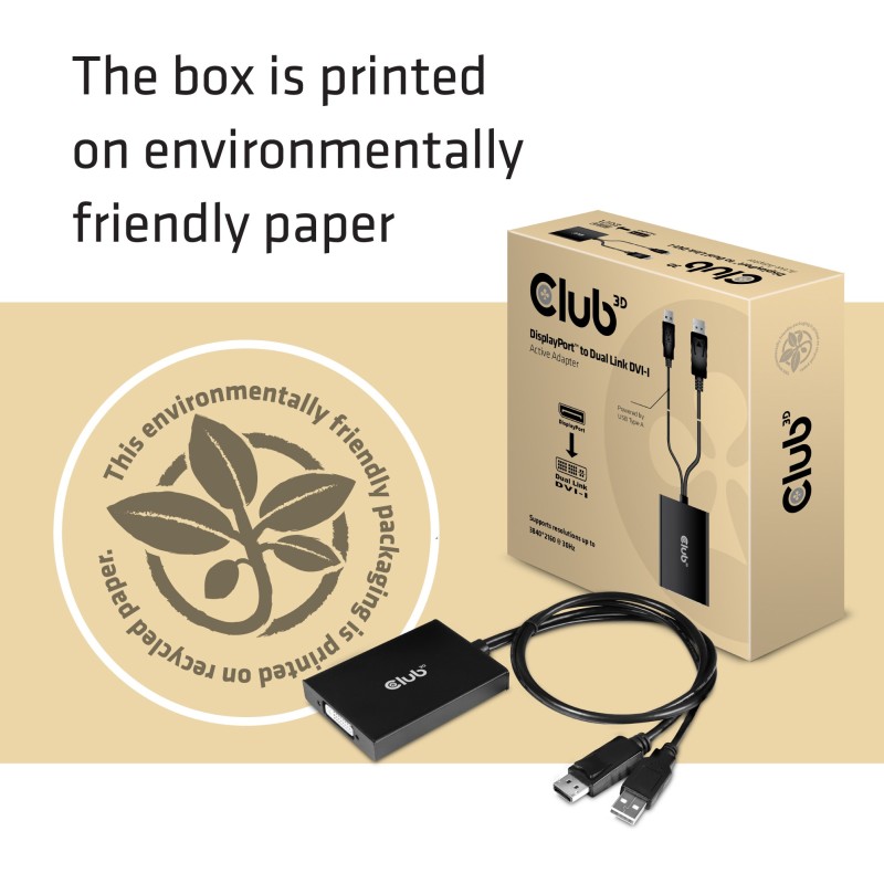 Buy Club3D Adapter DisplayPort to DVI-D - Active Dual in Cyprus, Nicosia, Limassol, Larnaka, Pafos