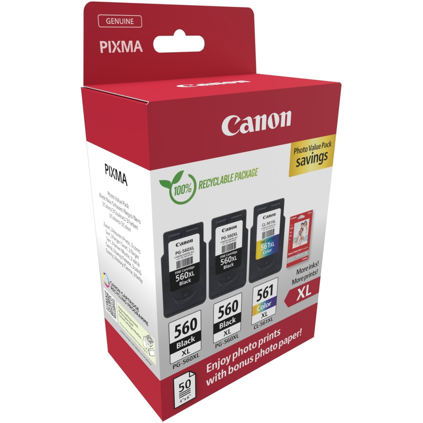 Canon Ink - 3712C012 - 3-piece Multipack (2xBlack Color) incl. Photo Paper — Buy in Cyprus with Fast Delivery