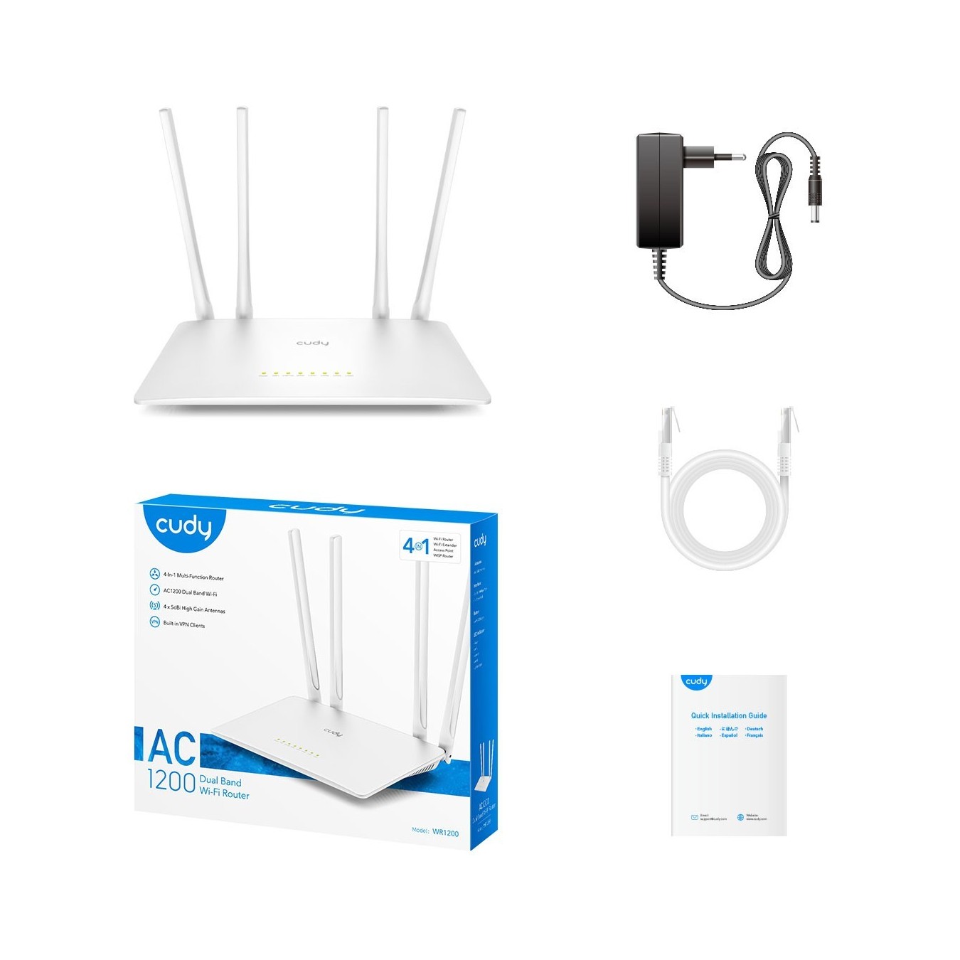 Cudy WR1200 – AC1200 Dual-Band Wi-Fi Router 867 Mbps | Armenius Store