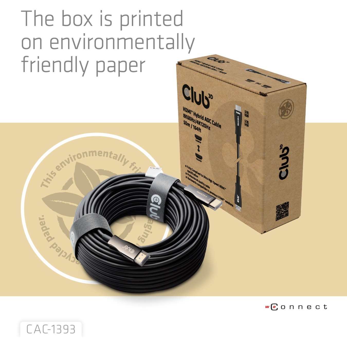 Club3D HDMI Cable A - to A 2.1 active optical 8K60Hz UHD 50 meter retail — Buy in Cyprus with Fast Delivery