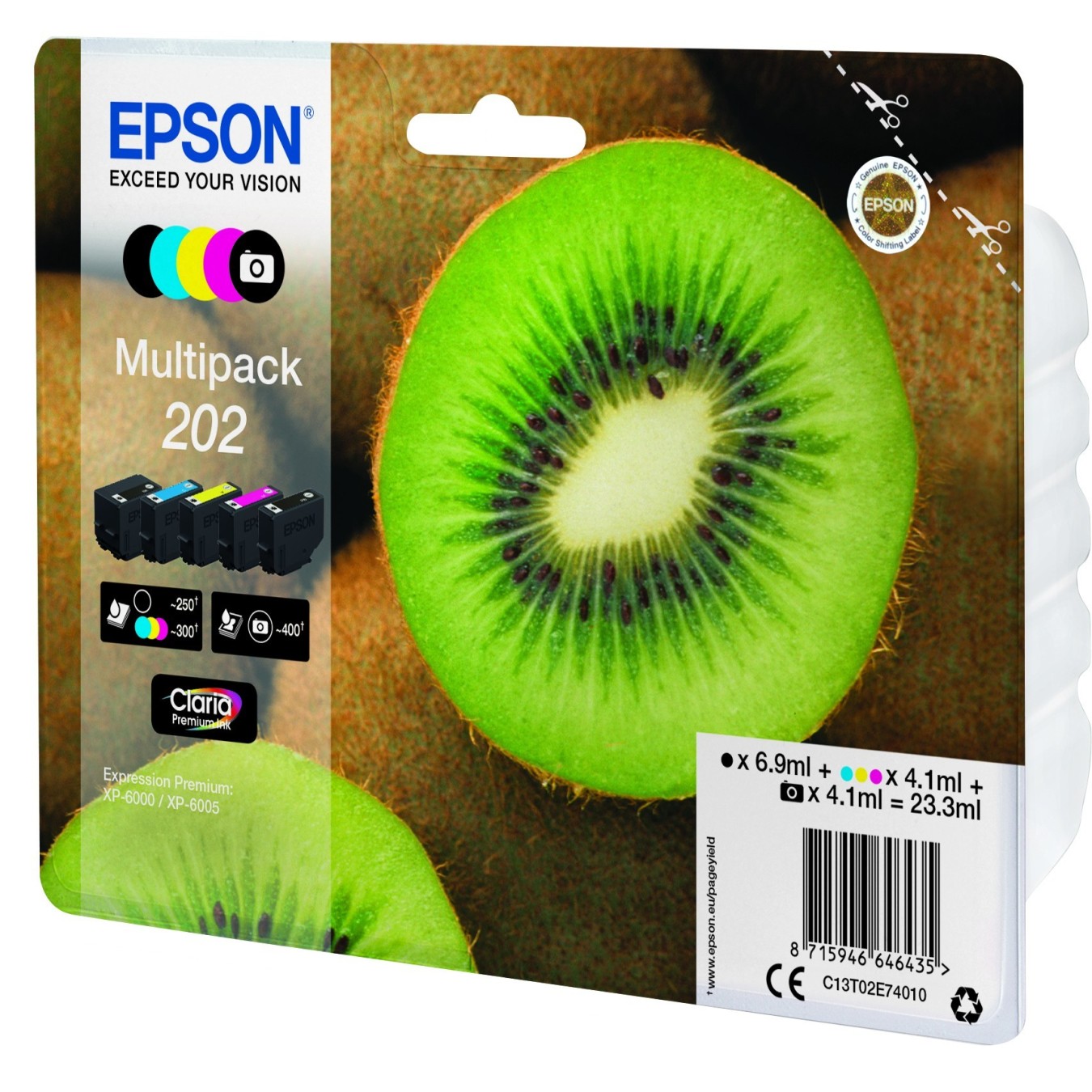 Epson Ink 202 - C13T02E74010 - 5-pack (BKMCY Black Photo) up to 300 pages — Buy in Cyprus with Fast Delivery