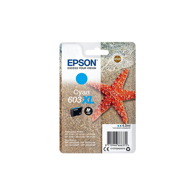 Buy Epson Ink - 603XL - C13T03A24010 Cyan up to 350 pages in Cyprus, Nicosia, Limassol, Larnaka, Pafos