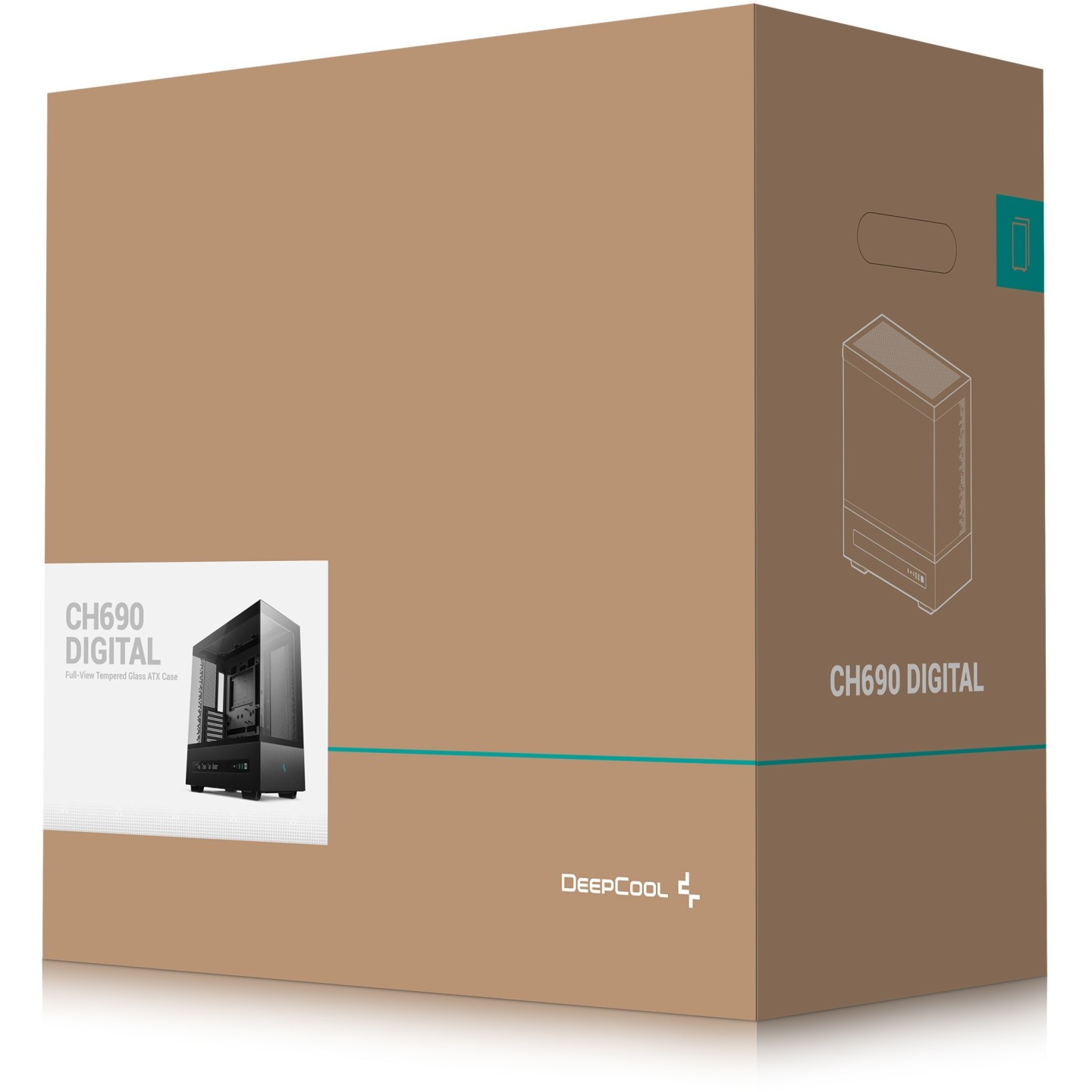 DeepCool CH690 DIGITAL Mid Tower PC Case - Black Tempered Glass ATX - R-CH690-BKDA00 (Boxed)