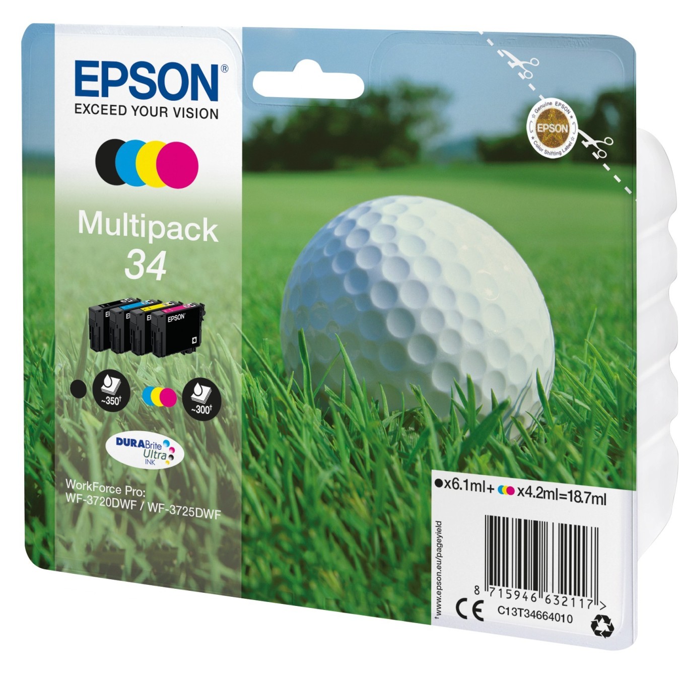 Epson Ink 34 4-pack Black + Color - T3466 - Black + Color — Buy in Cyprus with Fast Delivery