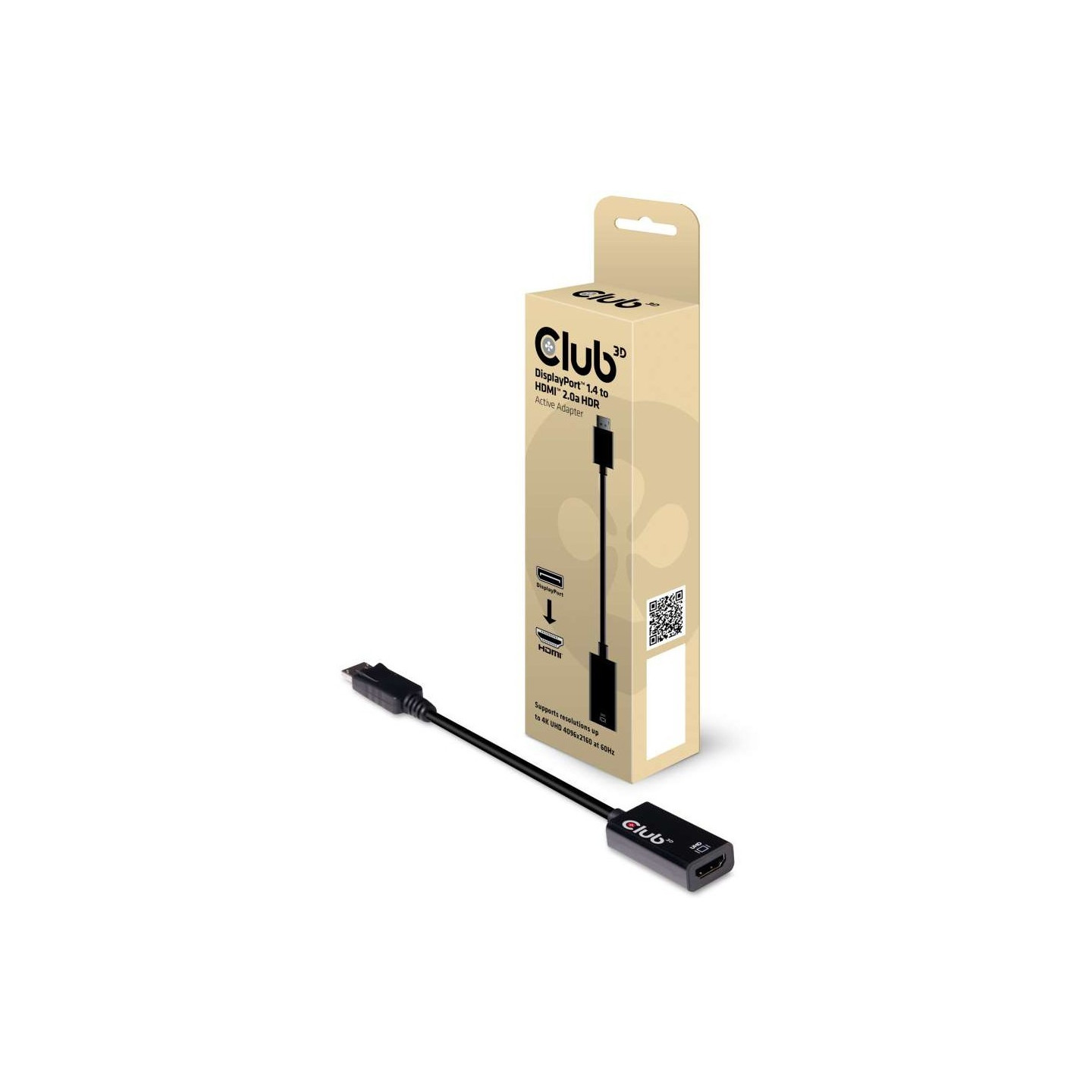 Club3D DisplayPort to HDMI 2.0b HDR 4K60Hz Active Adapter — Buy in Cyprus with Fast Delivery