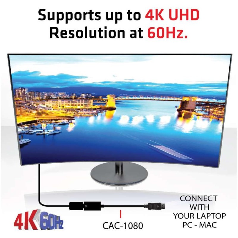 Buy Club3D DisplayPort to HDMI 2.0b HDR 4K60Hz Active Adapter in Cyprus, Nicosia, Limassol, Larnaka, Pafos
