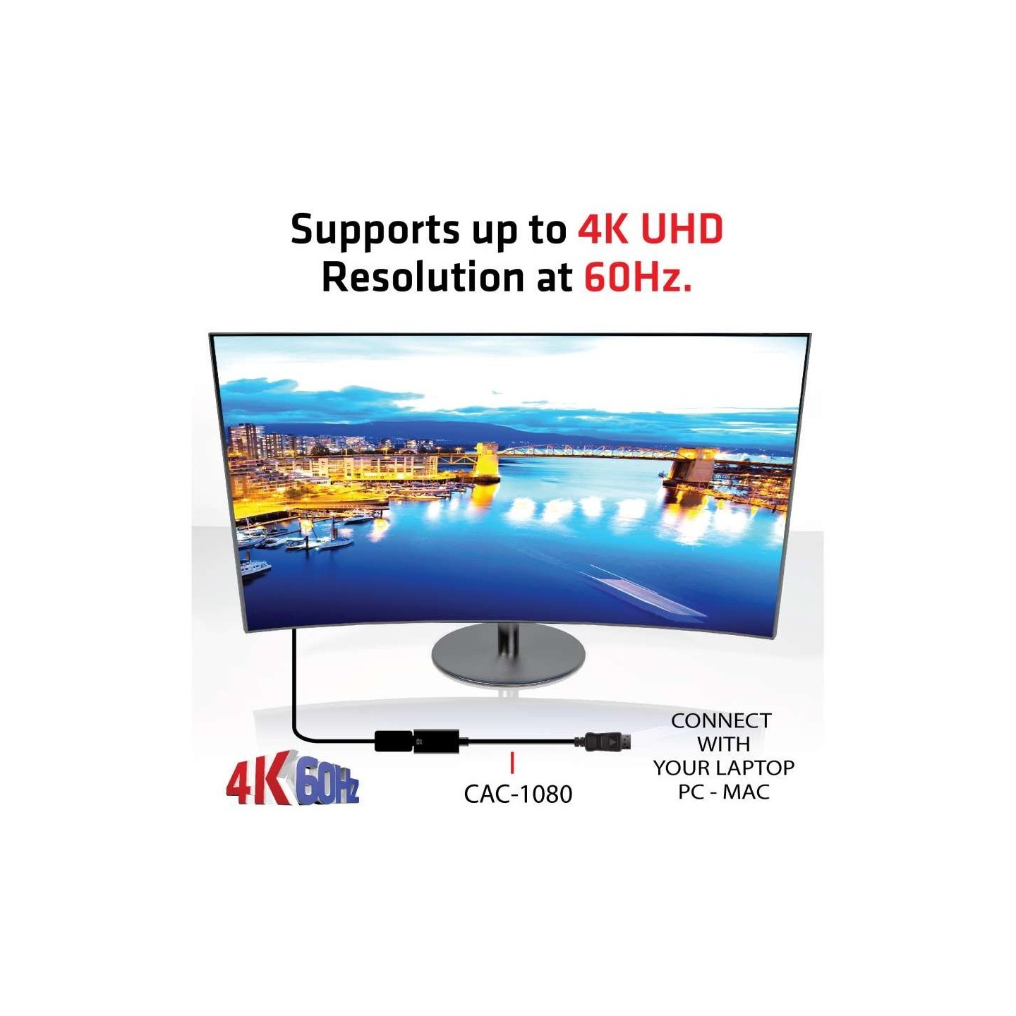 Club3D DisplayPort to HDMI 2.0b HDR 4K60Hz Active Adapter — Buy in Cyprus with Fast Delivery