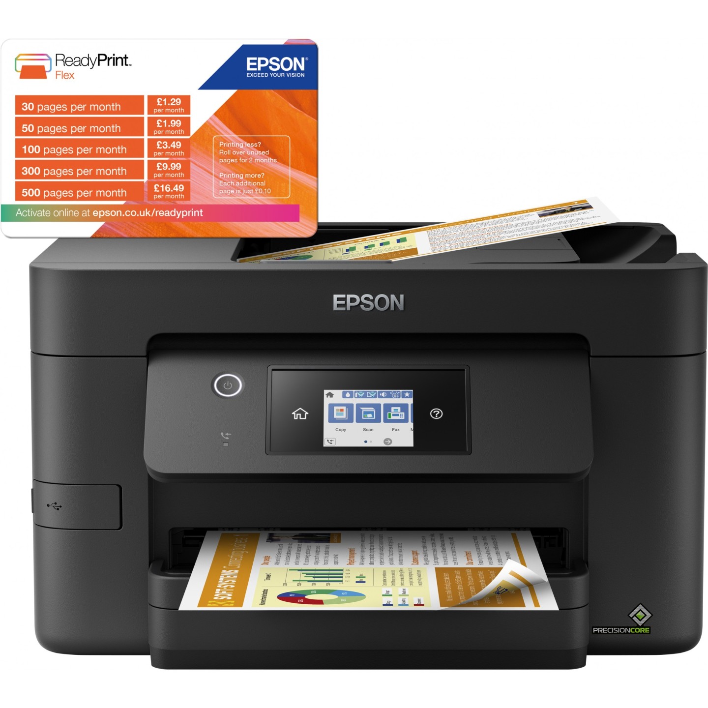 Epson WorkForce Pro - WF-3820DWF - Inkjet Printer, 4-in-1, A4, LAN, WLAN, WiFi, ADF — Buy in Cyprus with Fast Delivery