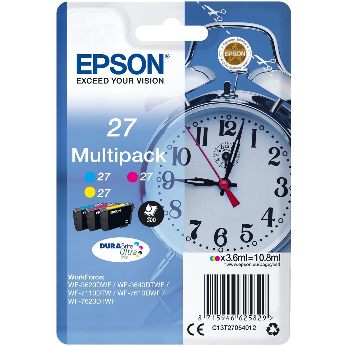 Epson Ink 27 - C13T27054012 - 3-pack (MCY) up to 300 pages — Buy in Cyprus with Fast Delivery