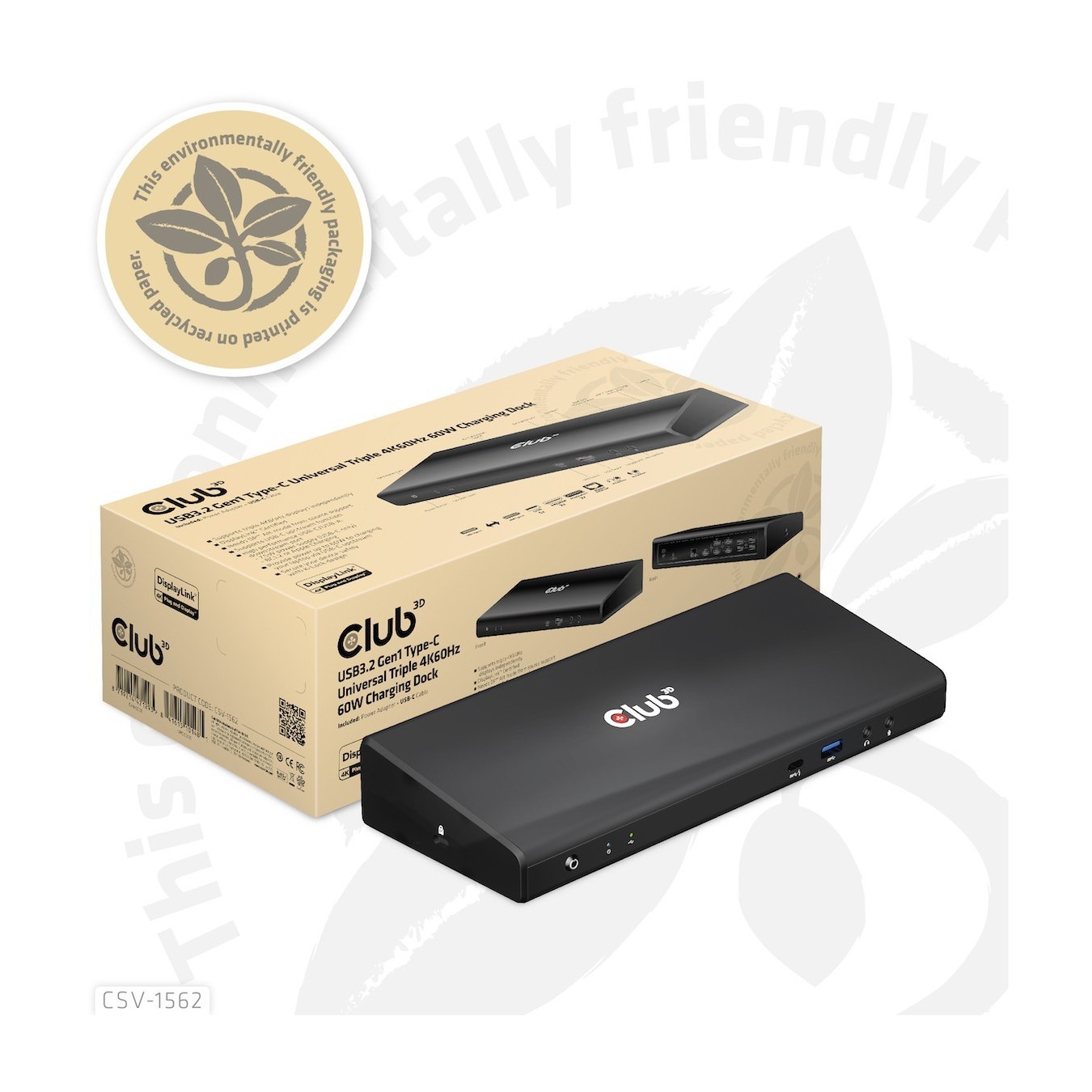 Club3D 4K ChargingDock USB-C - 6xUSB3 2xDP HDMI LAN Audio — Buy in Cyprus with Fast Delivery
